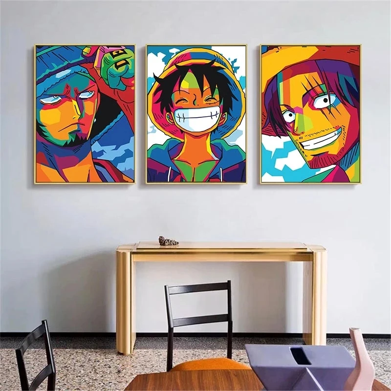 Anime Posters One Piece Abstract Japanese Comic Role Cartoon Pictures HD Print on Canvas Modern Home Living Room Wall Decoration