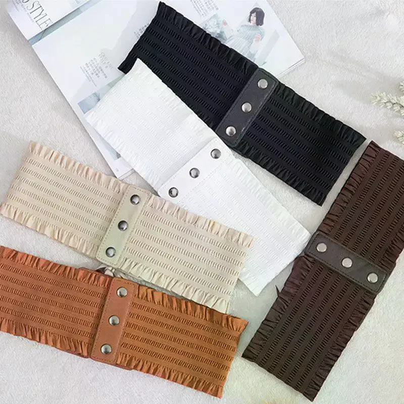 Women's Elastic Wide Waist Belt Retro Classic Versatile Suitable For Dresses Coats Jeans And Belts.
