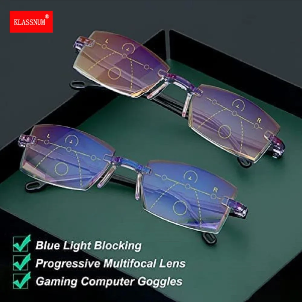 Smart Glasses with Automatic Adjustment Men Women Magnifying Glasses Reading Glases Anti-blue Light +1.0 To+4.0 Eyewear