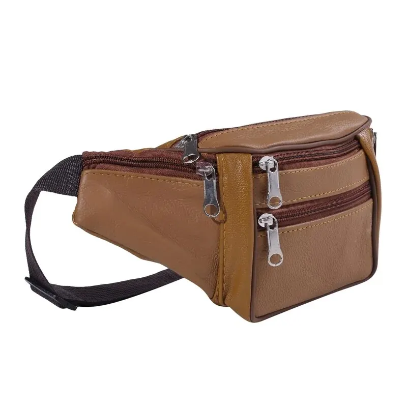 Men\'s Waist Bag Wear-resistant Leather Fanny Pack Phone Chest Bags for Male Travel Sports Shoulder Messenger Small Bags