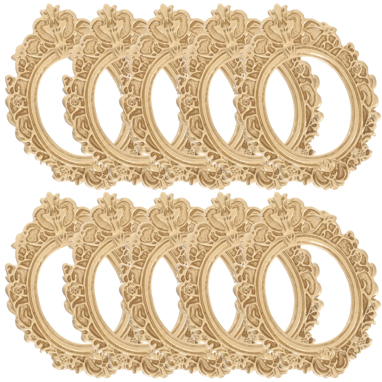 10ชิ้นกรอบรูป DIY ขนาดเล็กงานฝีมือจากเรซินตกแต่งปลอกโทรศัพท์กรอบรูปวินเทจกรอบรูปวงรีวินเทจ DIY อุปกรณ์เสริมจิวเวลรี่