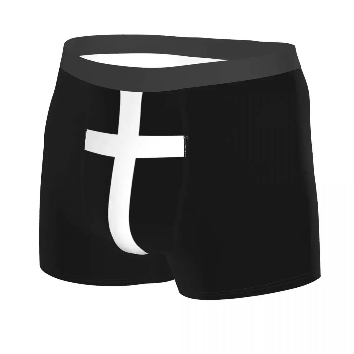 Christian Religious Jesus Underwear Male Sexy Print Custom Catholic Cross Boxer Briefs Shorts Panties Soft Underpants