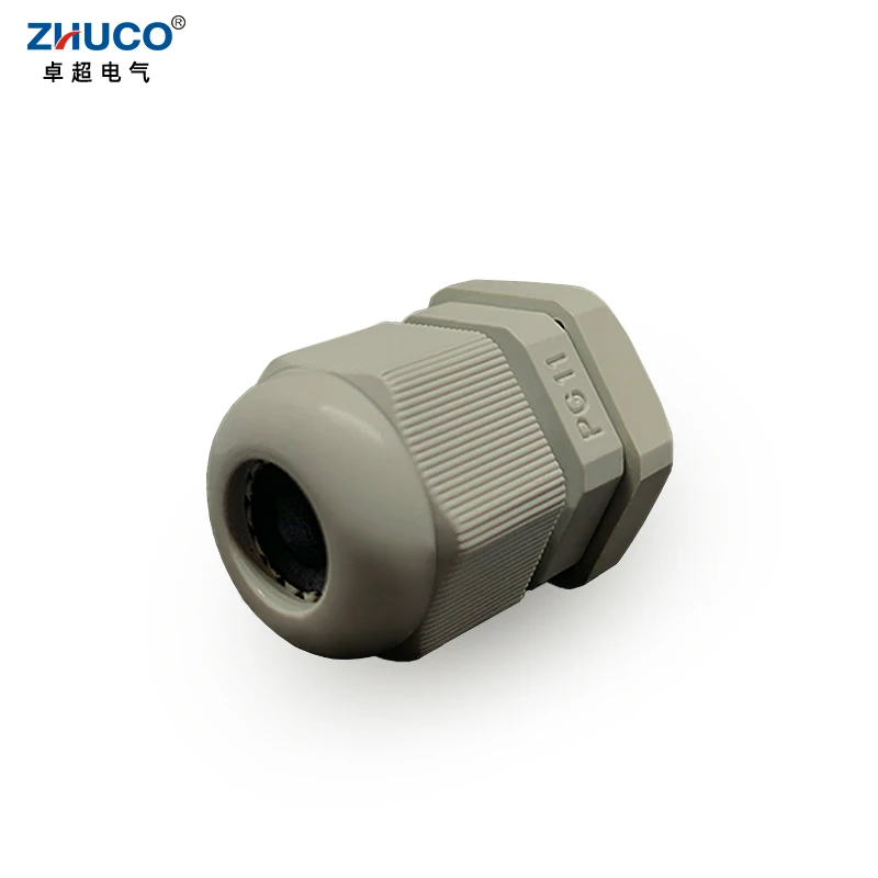 Zhuco 10 peças pg11 5-10mm cinza kit de conector de cabo ajustável à prova d'água cabo sobre glândula juntas de nylon de plástico com junta de borracha