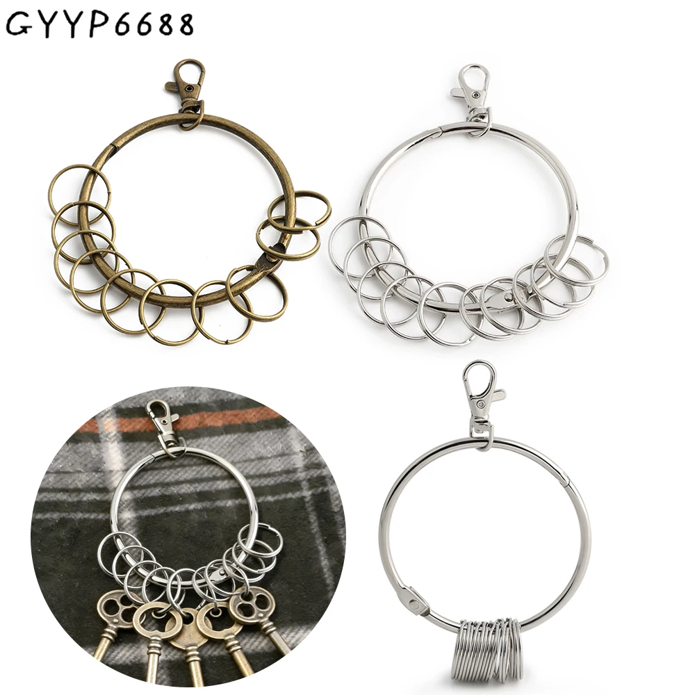 

5/10/20 шт. металлические винтажные кольца для ключей диаметром 7,5 см для ключей от машины, сумок, большие круглые кольца-карабины, аксессуары для ключей