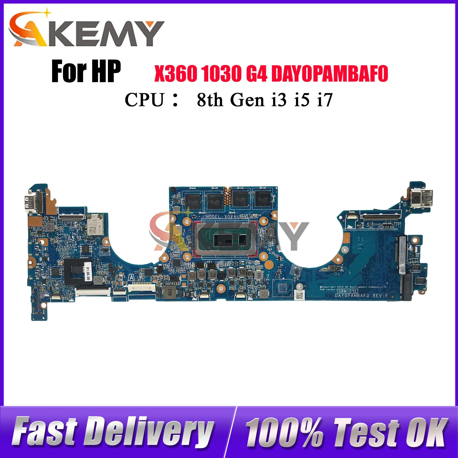 

DAY0PAMBAF0 Материнская плата для ноутбука HP EliteBook X360 1030 G4 с процессором i5 i7 8-го поколения 8 ГБ 16 ГБ ОЗУ L78696-601 L70769-601