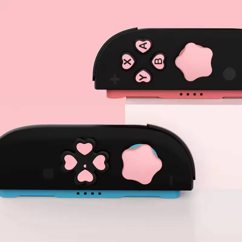 Ensemble de capuchons de boutons en Silicone souple, mignon, pour nintendo Switch 2, bâtons de pouce Joy, couvercle de poignée avec autocollants de boutons ABXY