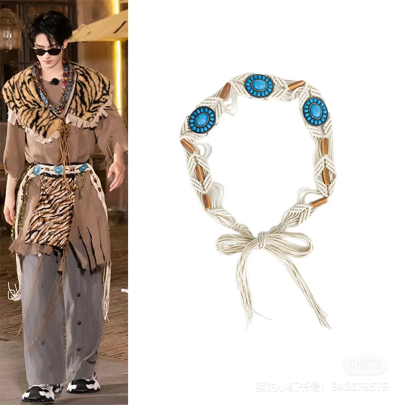 

WW belt, hand-woven fringed waist chain, women's decorative dress, versatile waist accessories