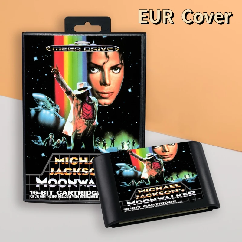 for Michael Jackson's Moonwalker EUR cover 16bit retro game cartridge for Sega Genesis Megadrive video game consoles