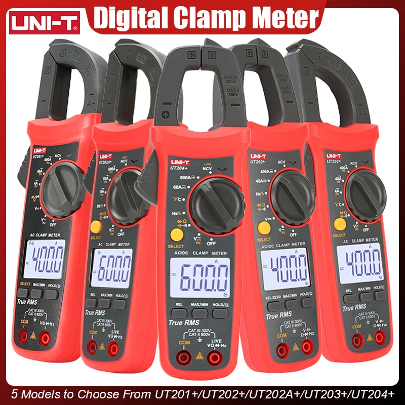 

UNI-T UT204+ UT201+ UT202+ Digital Clamp Meter Multimeter Auto Range Voltmeter Pliers High Precision Resistance Tester Ammeter