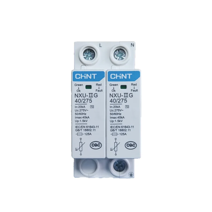 CHINT NXU-II Surge Protective Device (SPD) 2P 3P 40kA 65kA Power Surge Arrester for Electrical System Protection