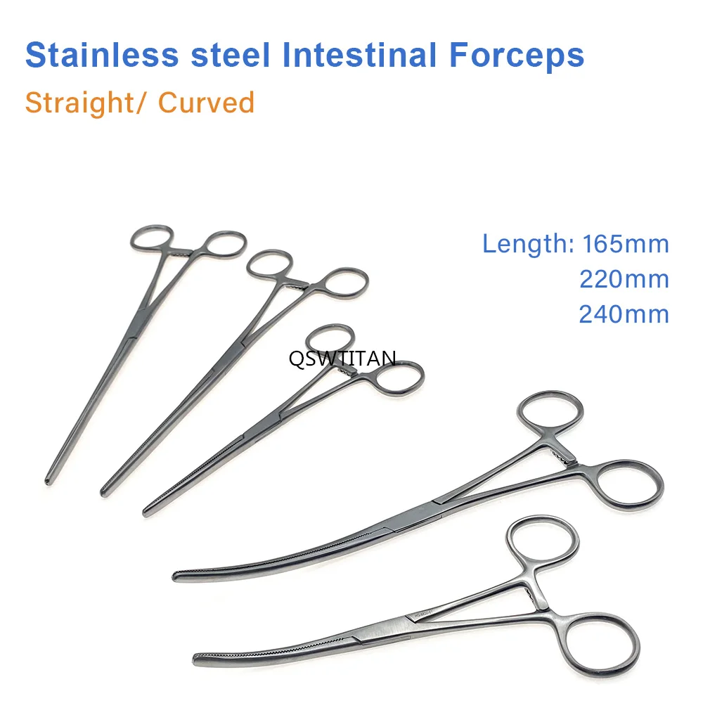 Intestinal Forceps Bowel Clamps Intestinal Forceps Abdominal Clamping Fixed Pet Cat Dog Orthopedic Surgical Instruments 1pcs