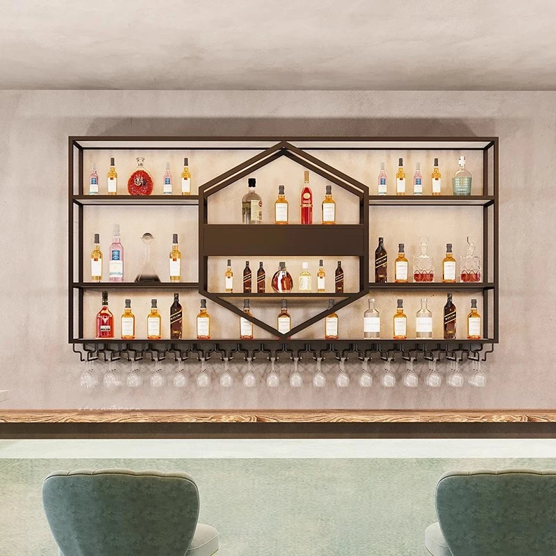 

Restaurant Vinera Wine Cabinets Storage Wall Mounted Shelf Home Bar Alcohol Cabinets Liquor Display Bancone Da Bar Bar Furniture