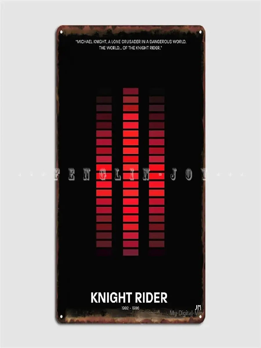 Knight Rider Metal Sign  Retro Club Party Wall Decor Vintage Bar Tin Poster Plaque for Home Office Man Cave or Garage