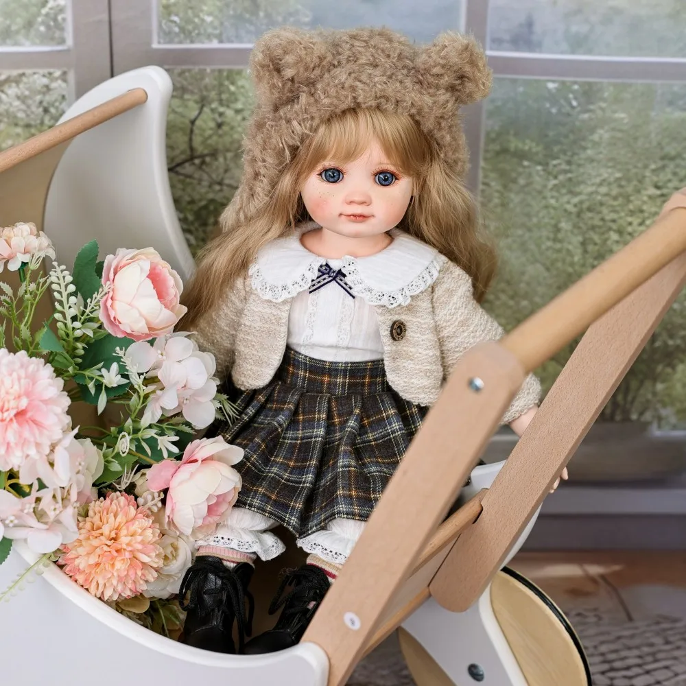 16 بوصة البرسيم الأصلي دمية بورسلين واقعية Kawaii الريف نمط دمية السيراميك القماش الجسم هدية عيد ميلاد الفن اليدوية #4