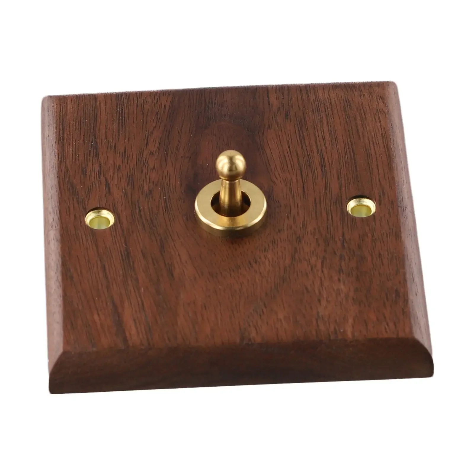 

Artisan Crafted Light Switch Protection Brass Lever Easy Installation Non-conductive Mechanism Premium Black Walnut Wood