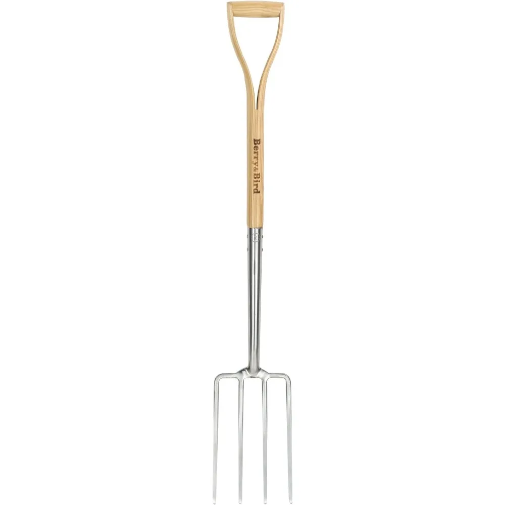 

Gardening Digging Fork with D-Grip Handle and Ergonomic Ash Wood Handle for Digging Planting Cultivating Aerating