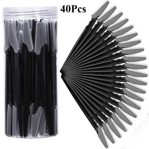 40Pcs Eyebrow Trimmer Makeup Beauty Tools Safe Eye Brow Razor Face Body Hair Removal Shaver Blades Woman Eyebrows Shaping Knife