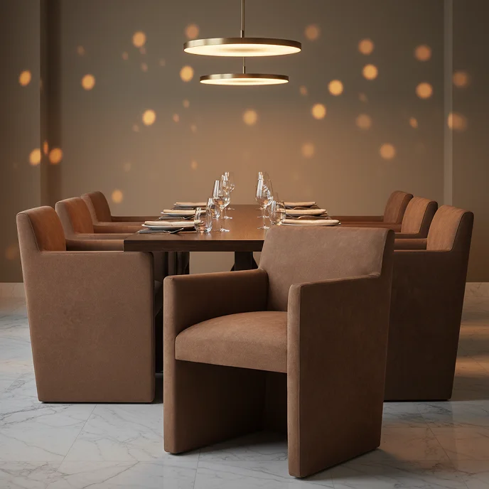 # Restaurant Leather Chairs Luxury Track Arm Leather Dining Armchairs