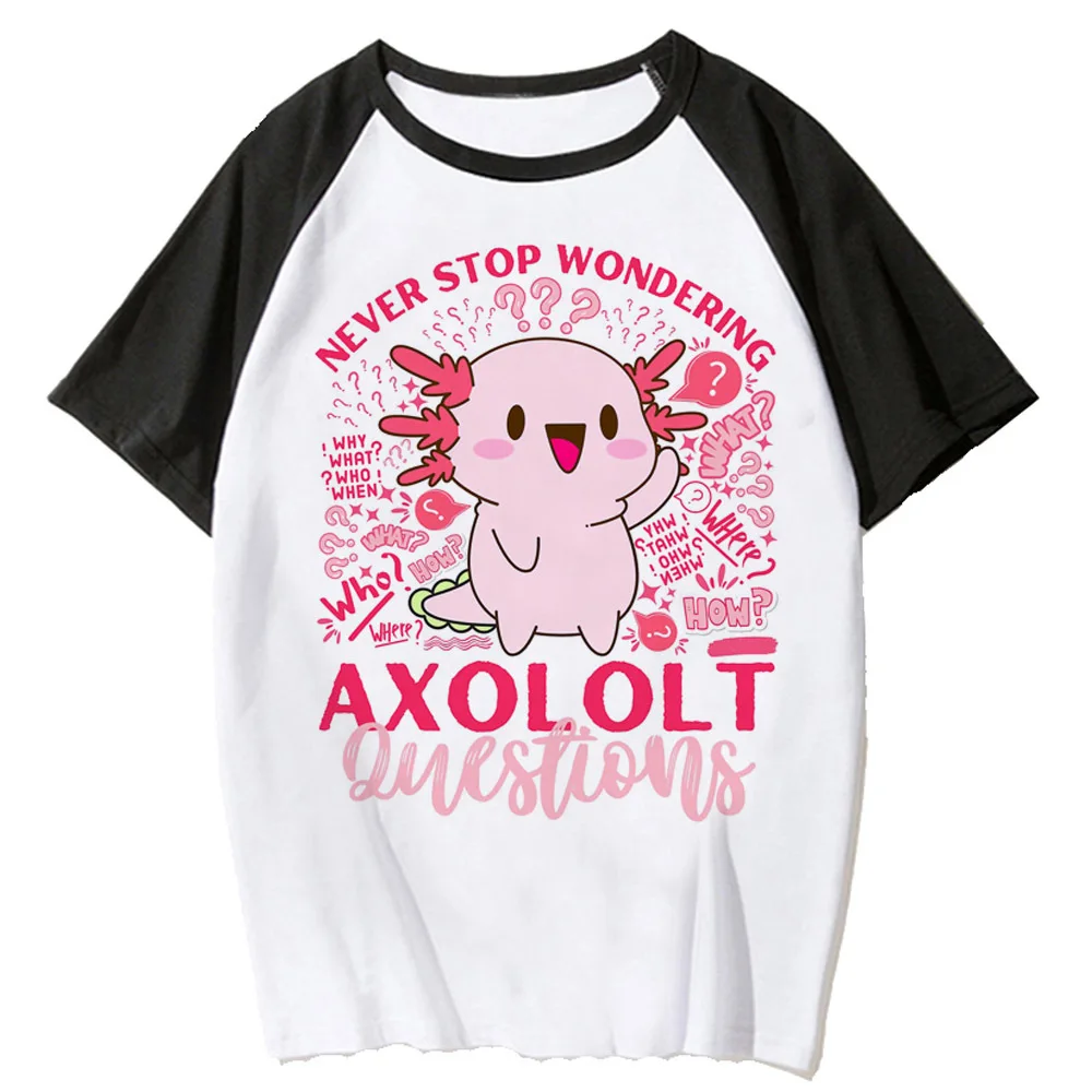 Ajolote Axolotl t shirt women casual wear Tee girl streetwear comic clothing