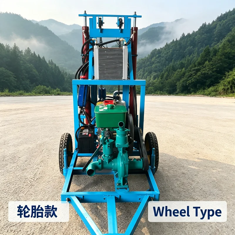 Popular Portable Diesel-Powered Double Cylinder Crawler Water Drilling Machine Hydraulic 22HP Core Drilling Well Rig