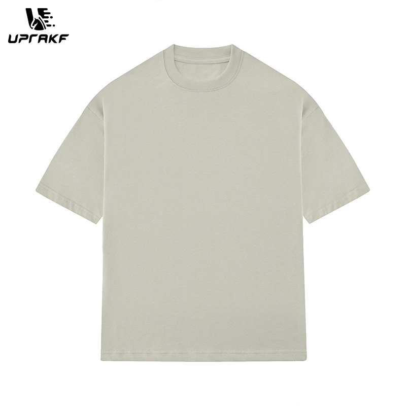 

UPRAKF Streetwear Oversize T Shirts Simple Design Hip Hop Tee Loose Short Sleeve Casual O Neck Solid Color