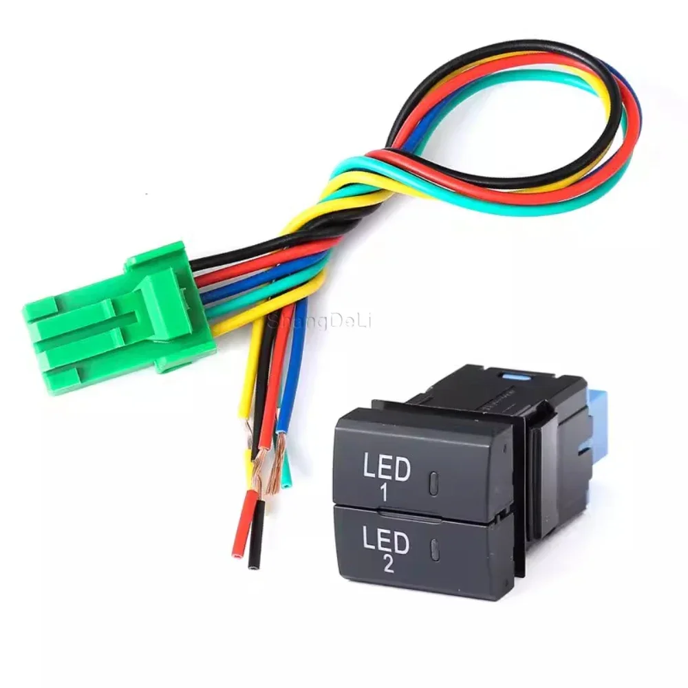 Suitable for Toyota Prado Senna LC300 Front Rear Fog Light Recorder Fan Spotlight Modification Dual Button Switch