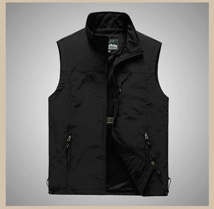 

Summer Men Solid Color Vest Loose Quick Drying Fishing Vest Men's Multi-pocket Tooling Outdoor Leisure Photography Vest Clothes