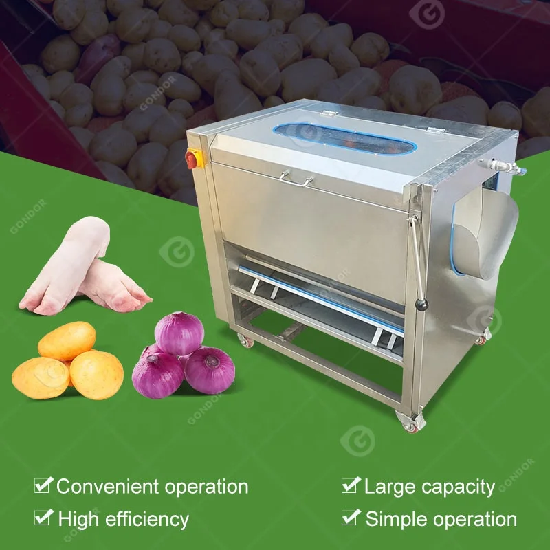 Vegetable Fruit Onion Peel Wash Dry Roller Cassava-root-peeler Ginger Wash Machine and Peal with Brush