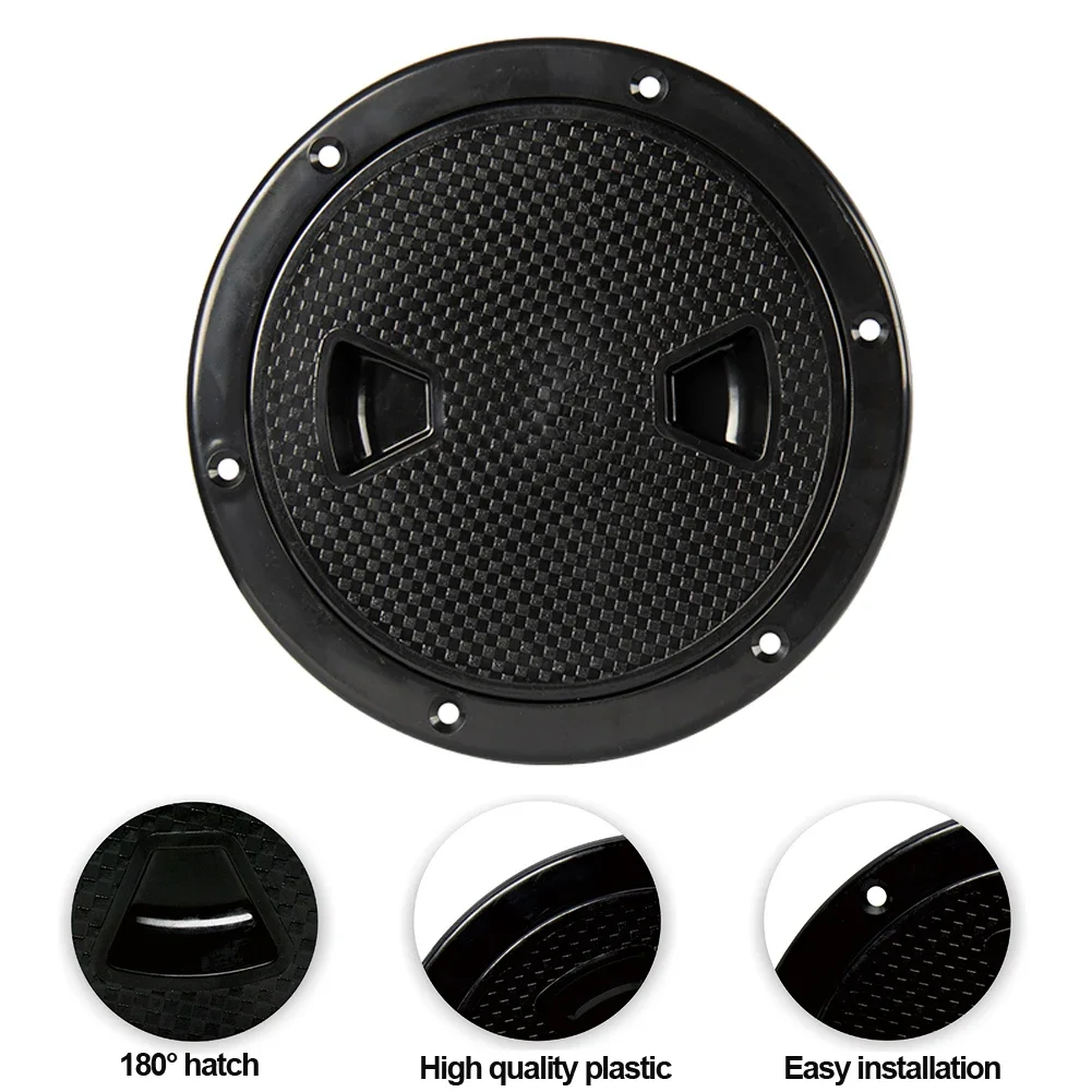 ABS Round Deck Inspection Access Hatch Cover Plastic White Black Boat Screw Out Deck Inspection Plate For Yacht Marine 4/6/8inch