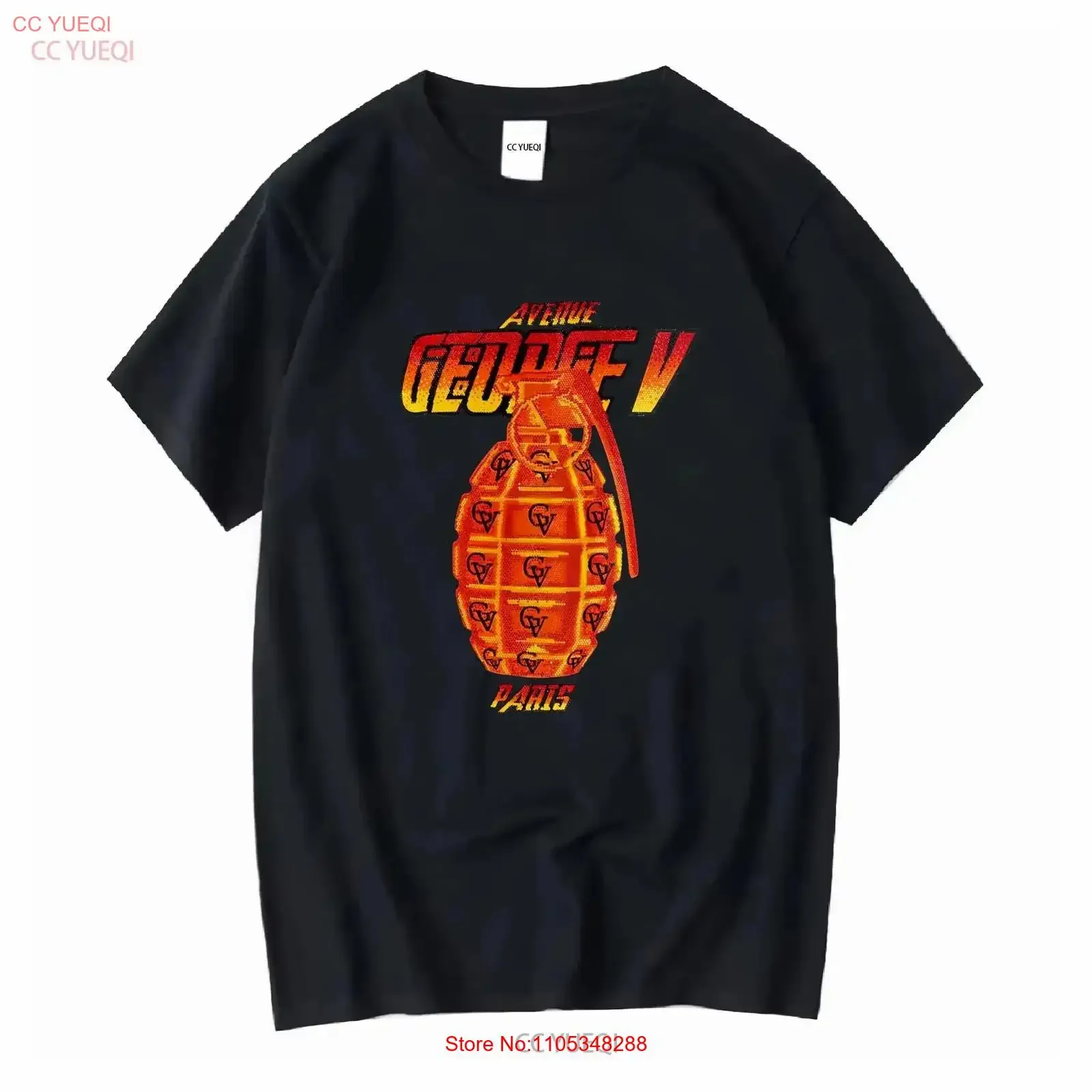 Camiseta para hombre AVENUE GEORGE V PARIS H G, estilo vintage, ligeramente lavada, a la moda, elástica, informal, elegante, versátil, suave y transpirable