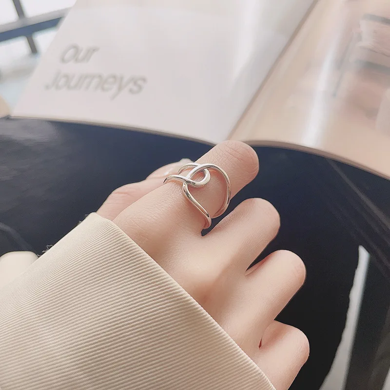 925 Sterling Silver Line Irregular Open Rings For Women Engagement Wedding Luxury Jewelry Wholesale Jewellery Argent 925