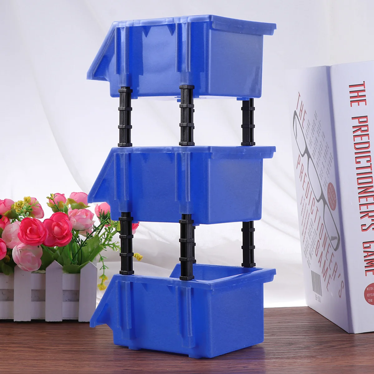 

3 in 1 Thickened Plastic Component Storage Boxes Mini Tool Boxes 150x110x74mm Blue DIY Organizer Toolbox for Small Parts Crafts