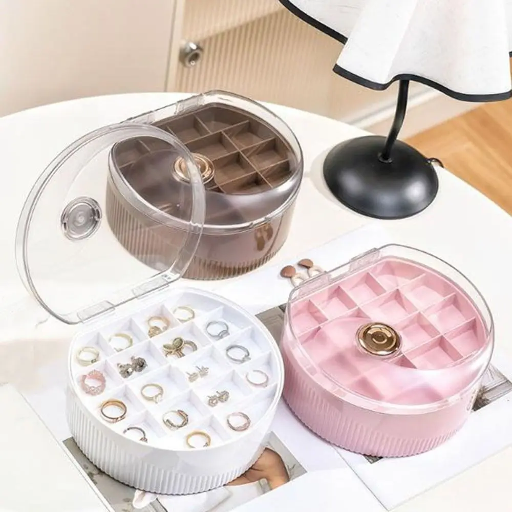 

Fashion Plastic Jewelry Storage Box Large Capacity Moisture-proof Earrings Storage Case Dustproof Jewelry Display Box For Home