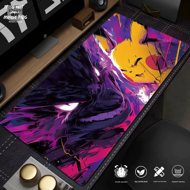 

2025Anime Gengar Коврик для мыши Кожаный Пикачу для мальчиков Киберспортивная игра Покемон Коврик для компьютерной клавиатуры Аксессуары Необходимое для геймеров