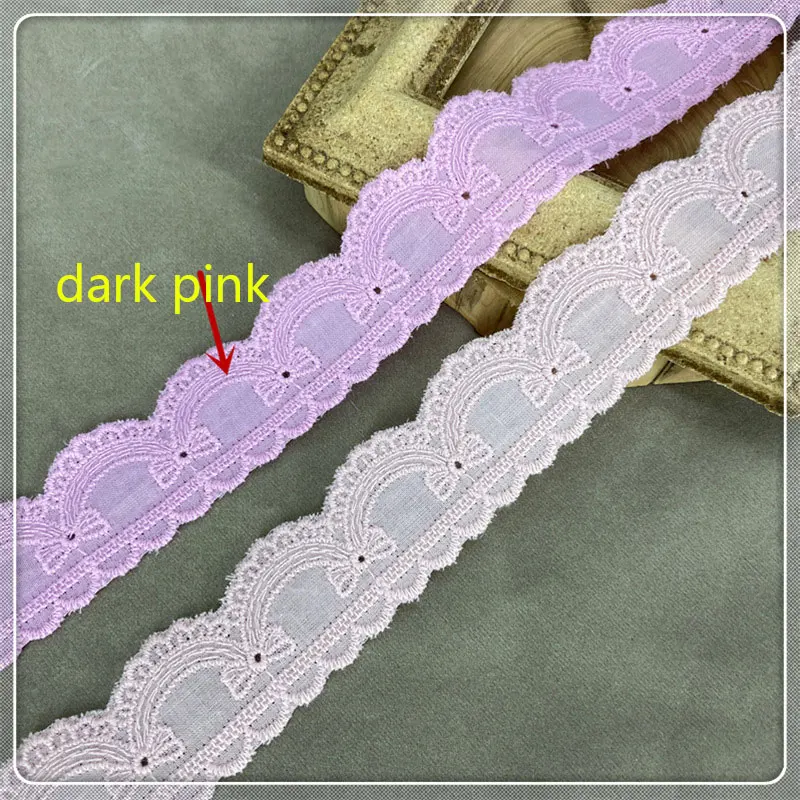 1 Meter Colored Cotton Double-Sided Flower Hollowed Out Lace Fabric Clothing Materials DIY Frame Lace Accessories dentelle Decor