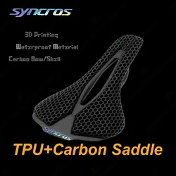 SYNCROS Bicycle Saddle Waterproof Material TPU 3D Printing Comfortable Breathable MTB Road Bike Cycling Seat Carbon Saddle