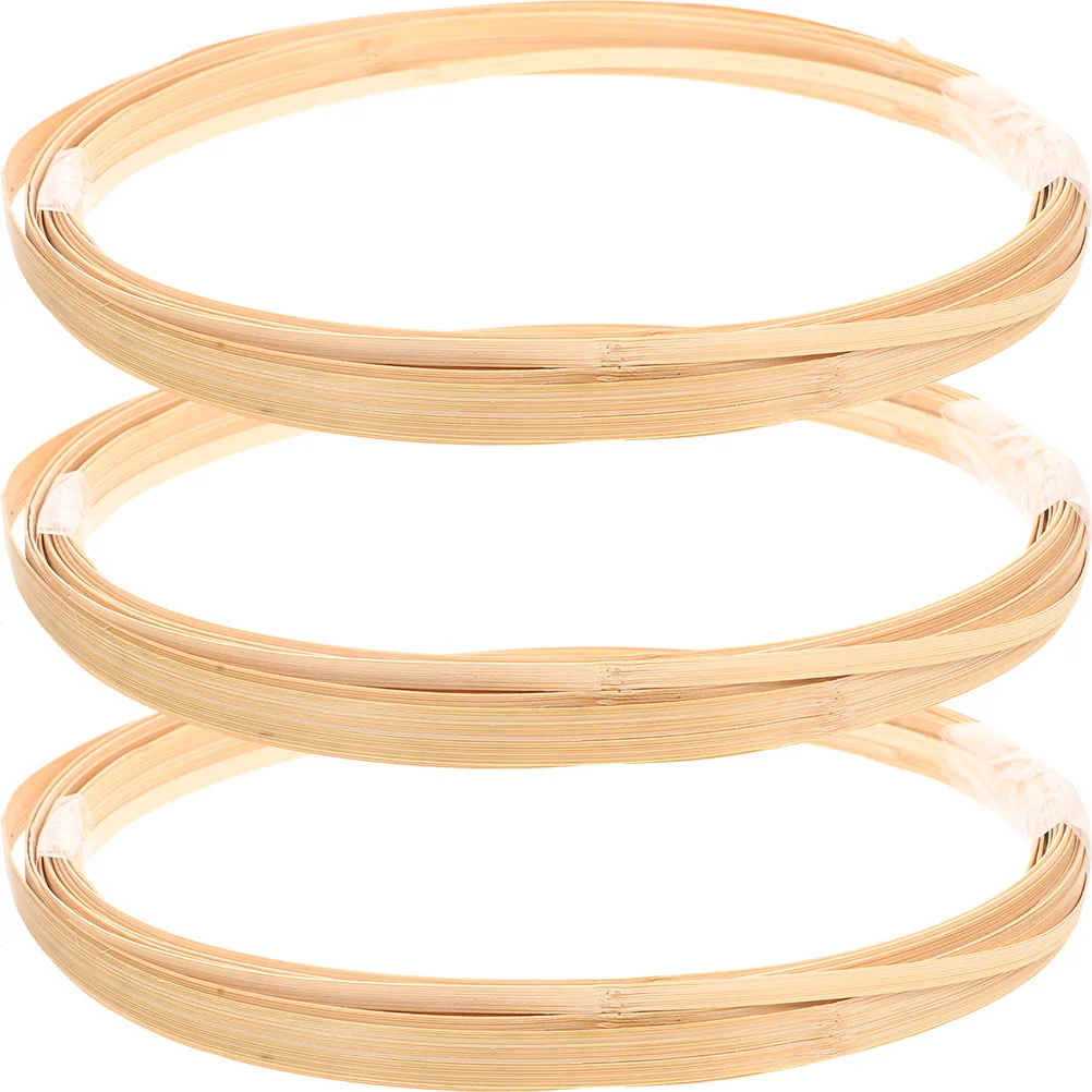 

3 Rolls Basket Bamboo Strips Decorative Materials Weaving Making Webbing Foldable Diy Reeds Khaki