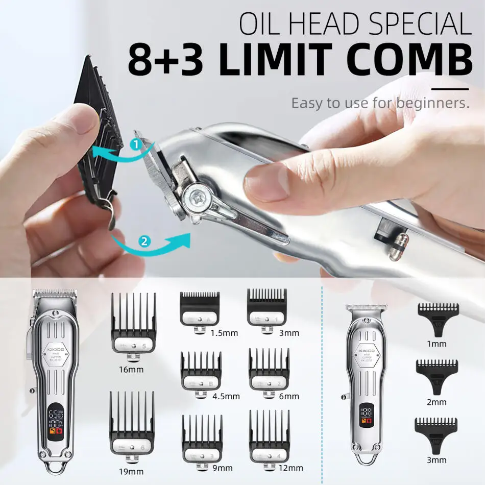 3 In1 Professional Hair Clipper KIKIDO Electric Nose Hair Trimmer and Hair Cutting Machine For Men Kids Family Beauty Set Gifts