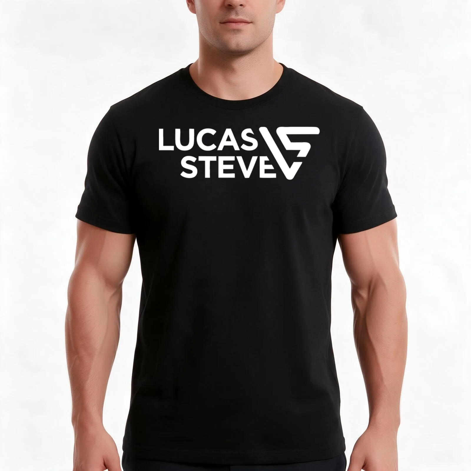 Lucas and Steve LogoEssential T-Shirt Summer Casual Cotton Tee Oversized Streetwear Tops Vintage Graphic Print 100% Cotton