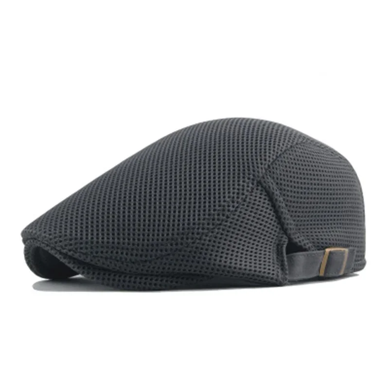 Men Mesh Newsboy Caps British Painters Hats Spring and Summer Ventilate Berets Adjustable Flat Cap Hip Hop Berets image 4