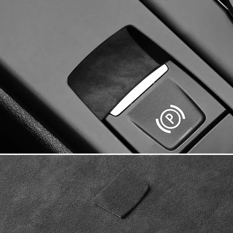 For BMW X1 F48 (2016-2022) Center Console Handbrake Button Knob Trim Sticker Car Interior Tuning Accessories Made of Alcantara 5