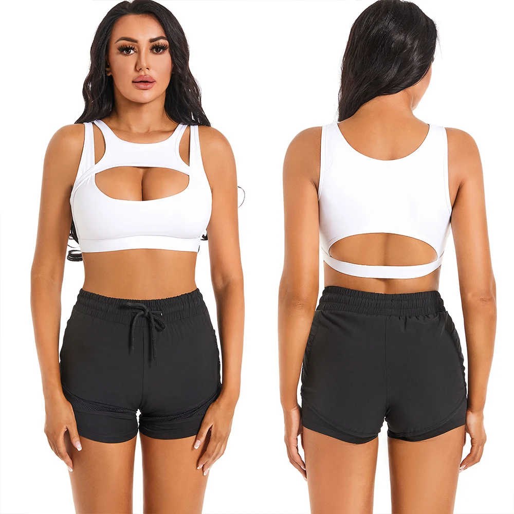 Solid Color Fitness Women Sport Bra Gym Yoga Bra Athletic Tight Top Workout Train With Removable Cups High Quality