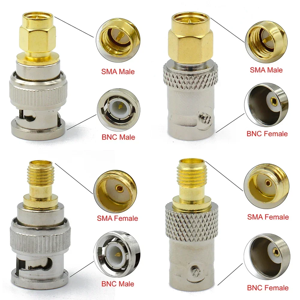 Connector BNC to SMA/RP-SMA/BNC Male & Female Straight 4 Hole Flange RF adapter sma to bnc for FPV Antennas Wi-Fi Radios