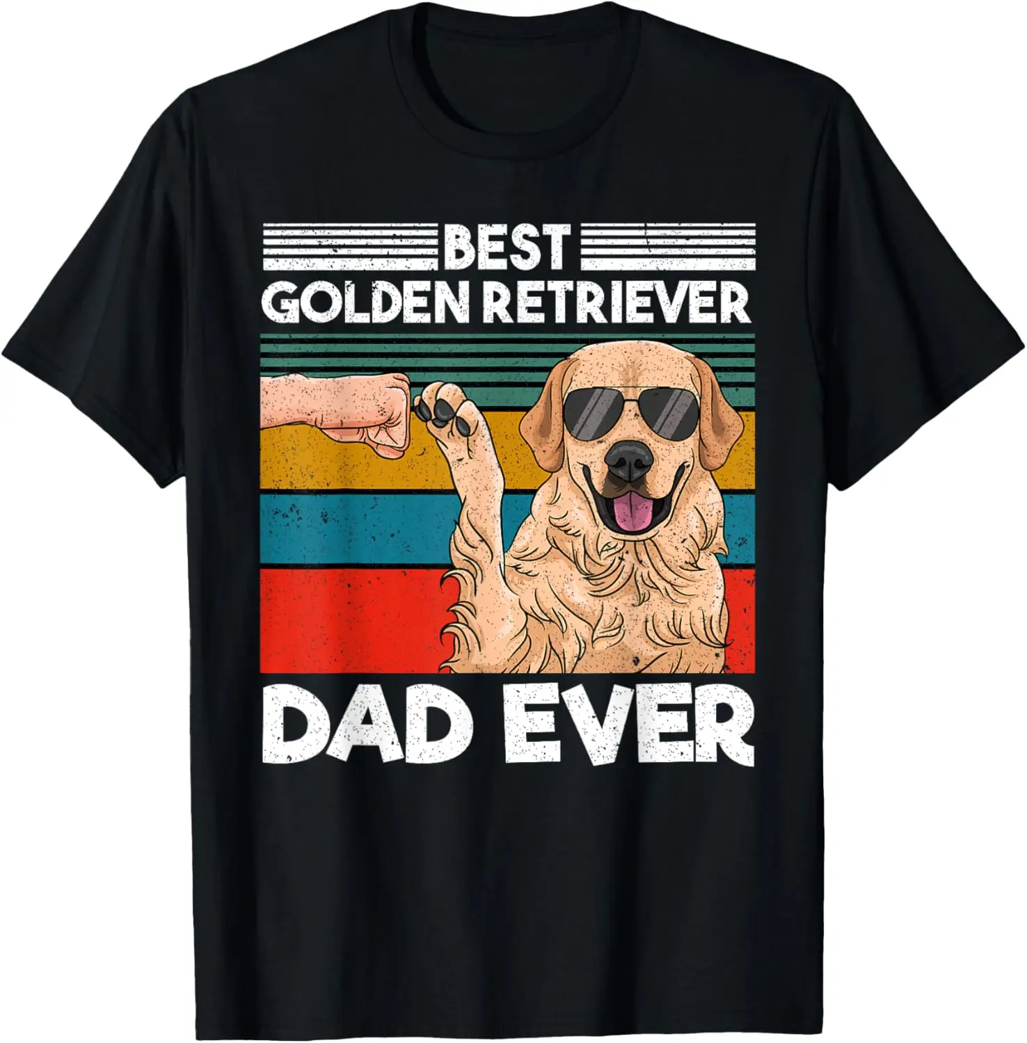 

Best Golden Retriever Dad Ever Dog Dad Fist Bump T-Shirt