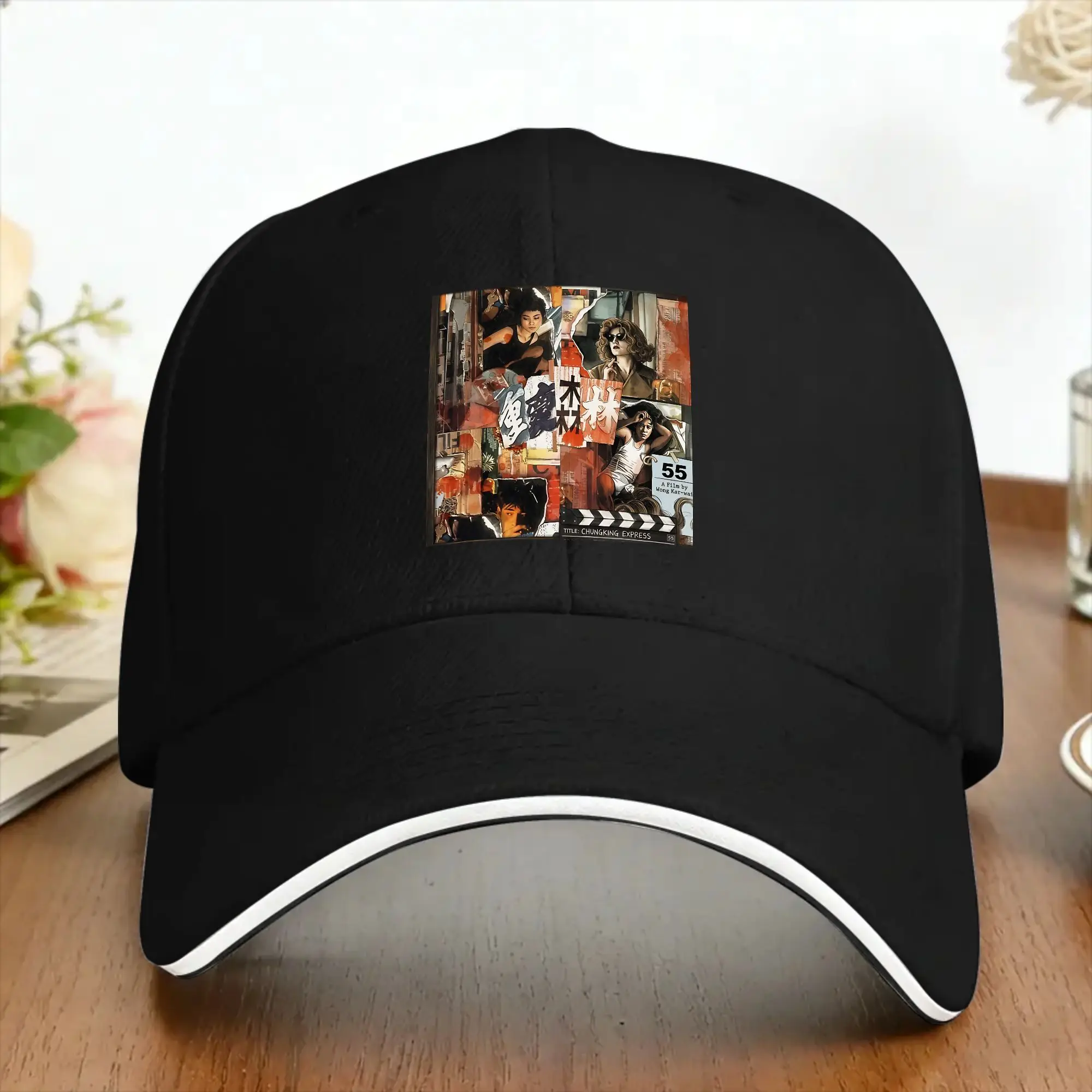 Summer Chungking Express Movie Characters Collage Art Baseball Cap  Running Fitted Sun Trucker Hat Women Men Snapback Cap