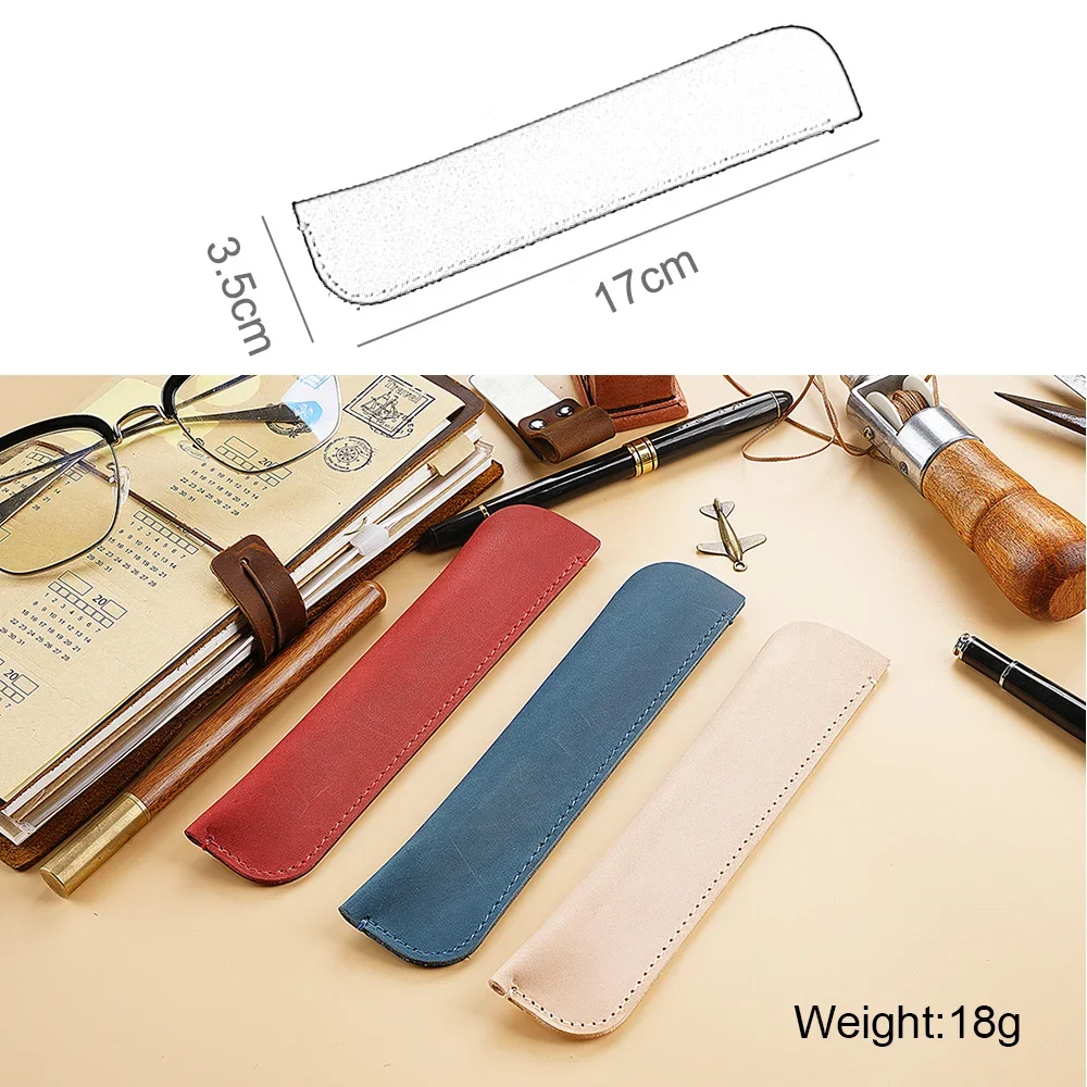 Genuine Leather Handmade Pen Bag Case Colorful Vintage Cowhide Single Pencil Pouch Holder For Rollerball Fountain Ballpoint Pen