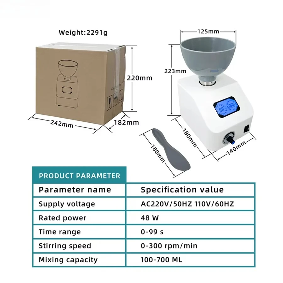Dental Electric-powered Alginate Moulage Dentistry Bender Automated Mixer for Silicone Rubber Polyether Agar