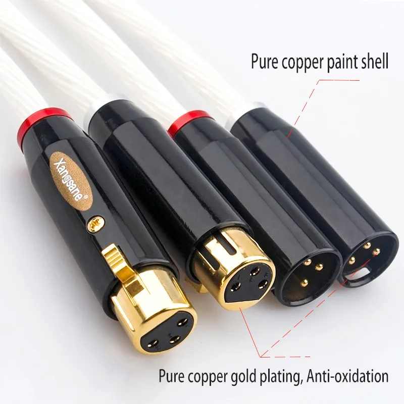 hifi 5N OFC Silver Plated XLR Balanced Cable HIFI XLR Male to Female Audio Cable