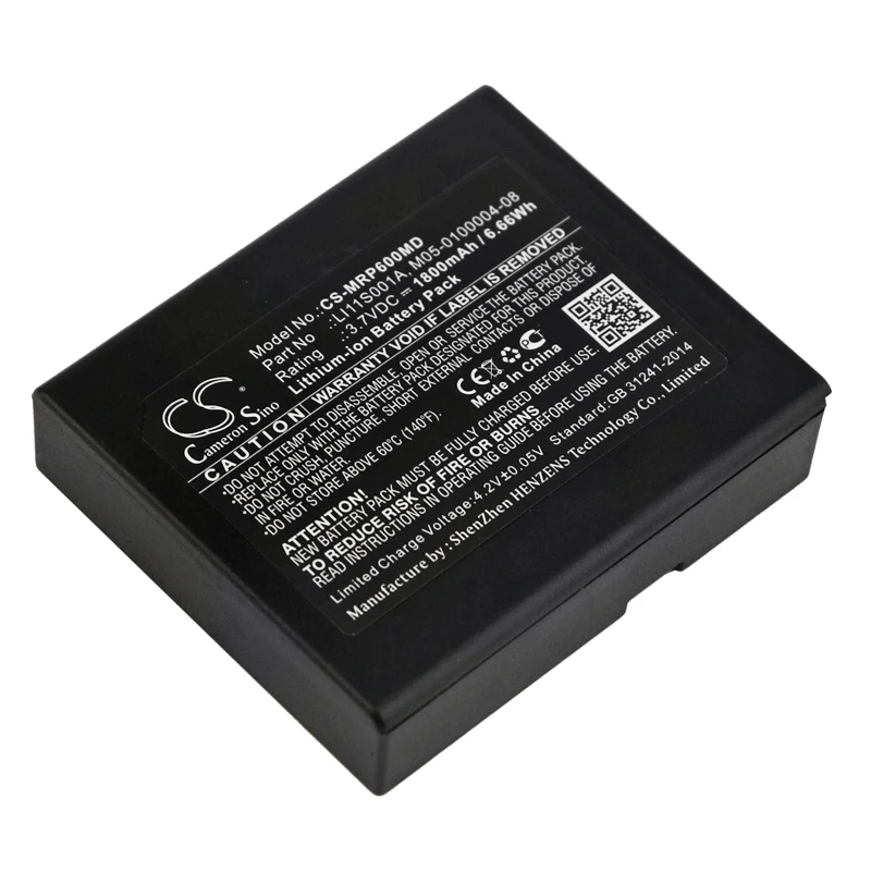 CS Replacement Battery for Mindray Oxymetre Pouls PM60,pulse oximeter PM60,PM60 pulse oximeter, PN:LI11S001A 1800mAh / 6.66Wh
