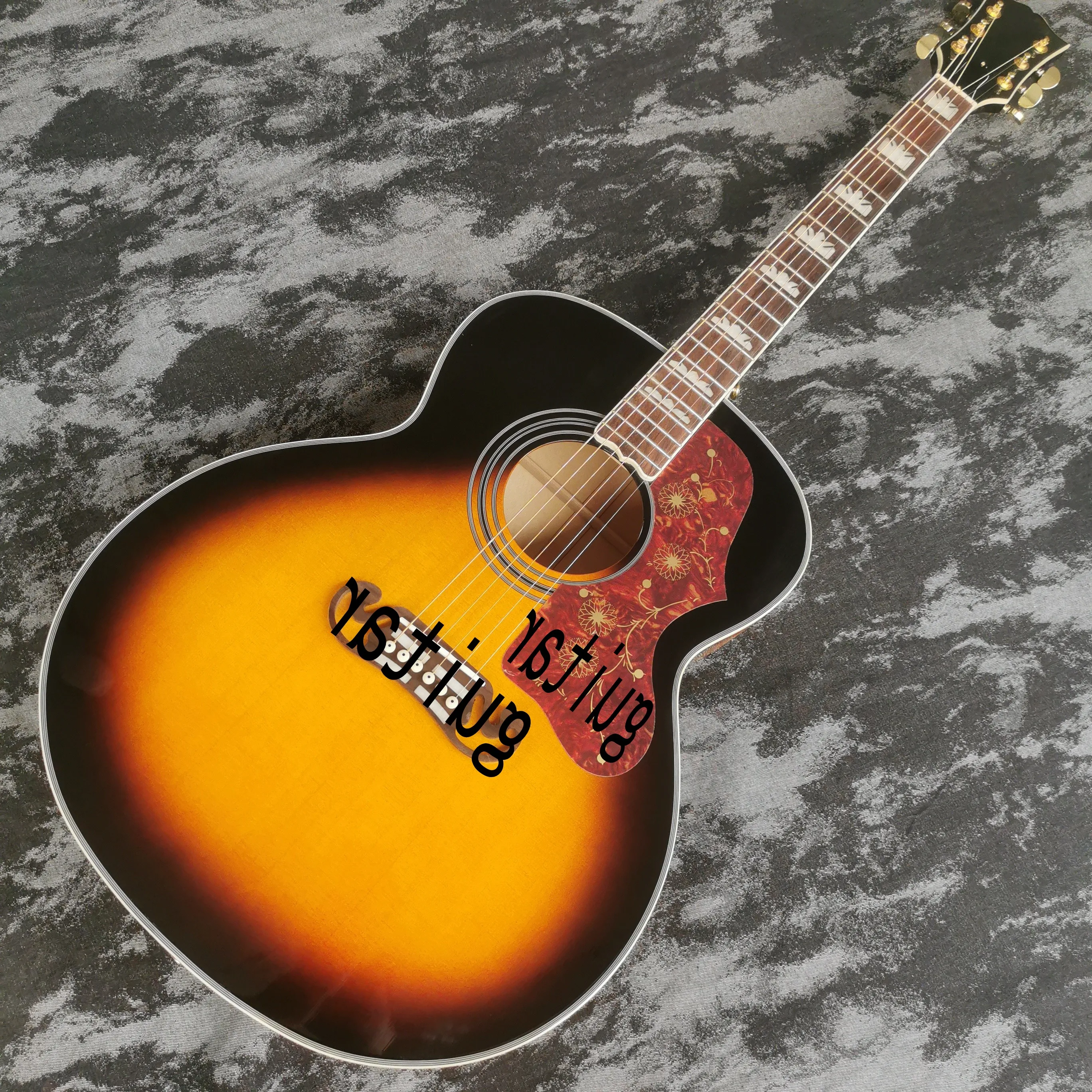 43 inch J200 series sunset color solid wood profile solid top wood color guitar